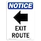 Signmission OSHA Notice Sign, Exit Route With Symbol, 24in X 18in Rigid Plastic, 18"W, 24" L, Portrait OS-NS-P-1824-V-12245 - alternate 1